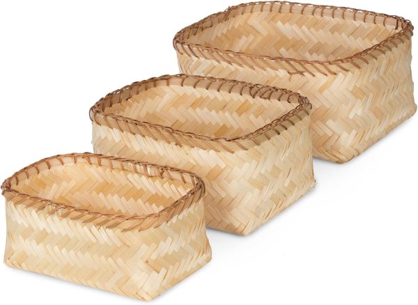 Bamboo Halong Basket, Natural, Set of 3