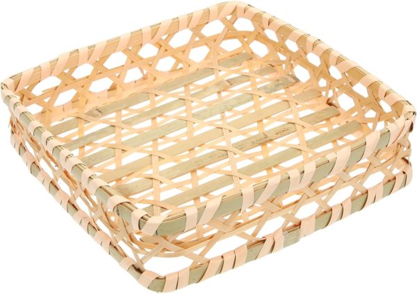 Bamboo Storage Woven Basket Desktop Basket Kitchen Organizing for Bread Vegetables Tea