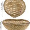 Bamboo Fruit Basket Woven Bread Snack Organizer Decorative Storage Basket for Home Desktop Rustic Tabletop - Image 2