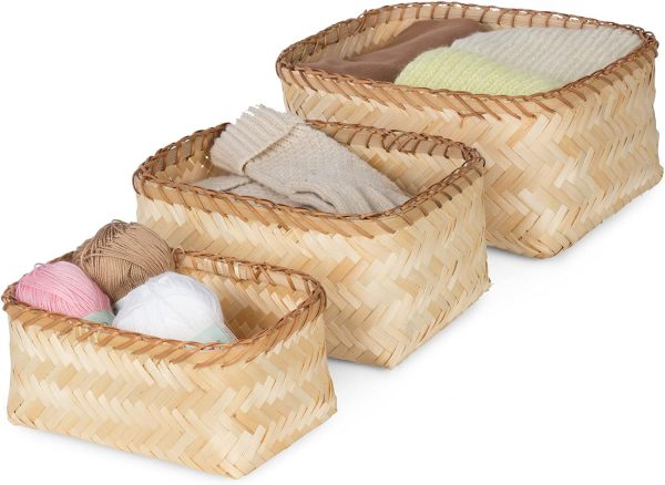 Bamboo Halong Basket, Natural, Set of 3 - Image 2