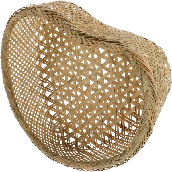 Bamboo Fruit Basket Woven Bread Snack Organizer Decorative Storage Basket for Home Desktop Rustic Tabletop